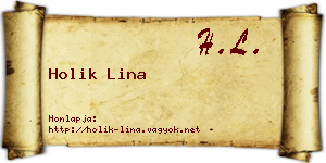 Holik Lina névjegykártya